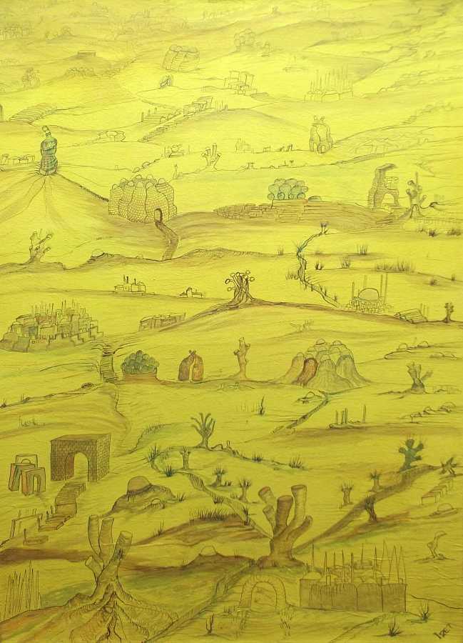 The premised land, 2000 — Acrylic on canvas by Izet Shabani