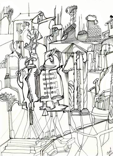 Angst, 2000 — Pen on paper by Izet Shabani
