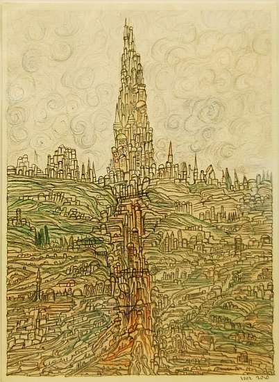 De horizon, 2010 — Pen on paper by Izet Shabani